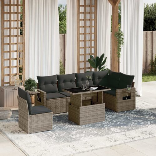 vidaXL 7-dijelni set vrtnih sofa sivi od poliratana Cijene