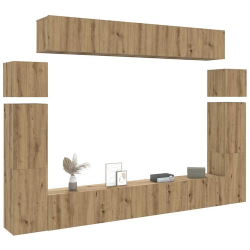  8-dijelni set TV ormarića montiran na zid Artisan Oak Cijene