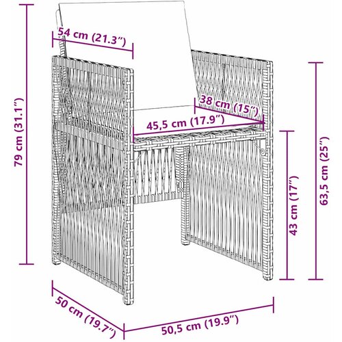  Vrtni set za objed 5 pcs Bež Čelik s prahom premazan Slike