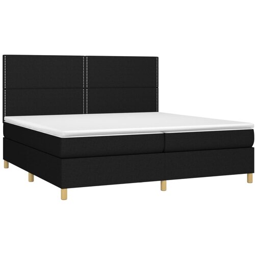  Krevet s oprugama i madracem crni 200x200 cm od tkanine Slike
