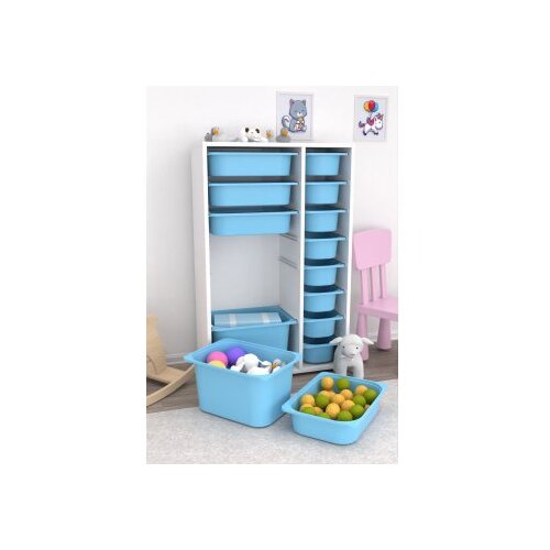 Hanah home vi&amp;scaron;enamenska polica rine 2D4K8U white blue v2 Slike