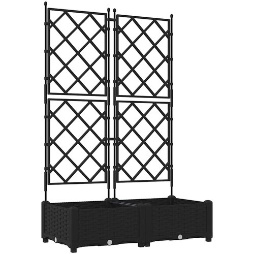  Vrtna saksija 2 pcs Crna 80 x 40 x 125,5 cm Plastika Slike
