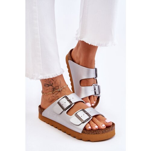 Big Star Classic Women's Slippers Big Star LL274476 Silver Cene
