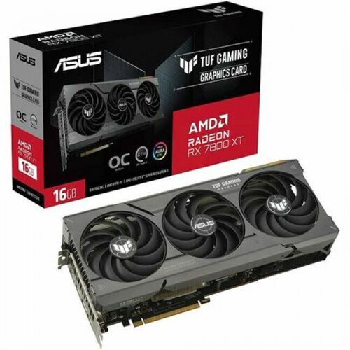 Asus Video Card AMD Radeon TUF Gaming Radeon RX 7800 XT OC Edition 16GB GDDR6 VGA optimized inside and out for lower temps and durability, PCIe 4.0, 1xHDMI 2.1, 3xDisplayPort 2.1 - 90YV0JJ0-M0NA00 Cene
