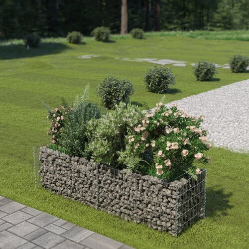 VidaXL Visoka greda gabion pocinkano jeklo 180x50x50 cm Slike