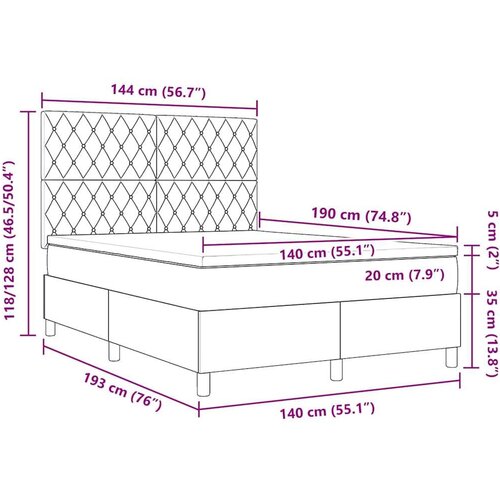 Box spring krevet Ružičasta 140 x 190 cm tkanina Slike
