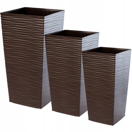 KADAX Komplet 3 vrtnih lončkov + vložki Visok Velik Mocha 57+68+75 cm, (5000350929) Cene
