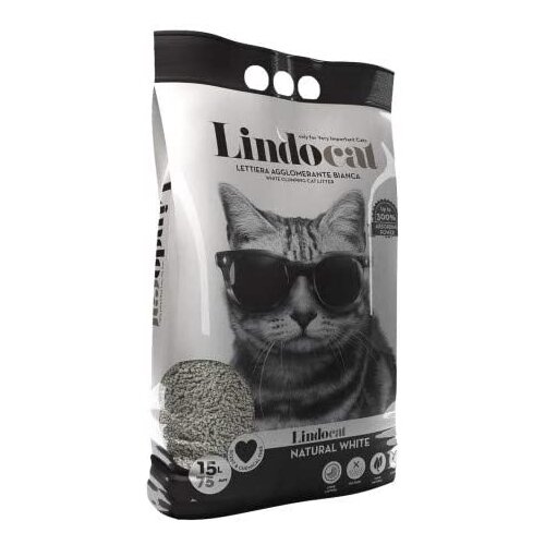 Lindocat grudvajući posip za mačke Natural White 15L Cene