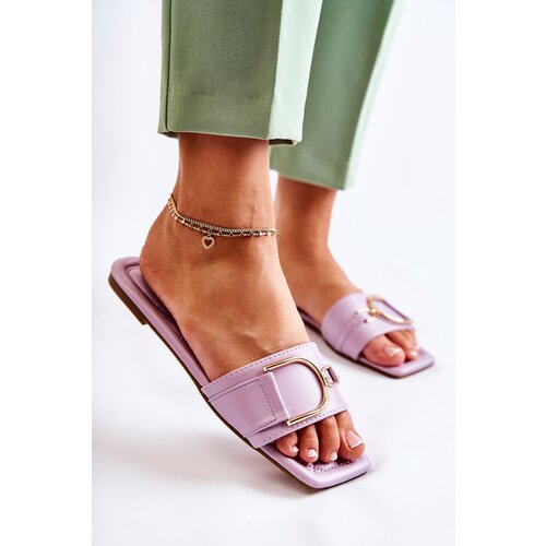 Boto PG2 Women's Classic Leather Slippers With Decoration Violet Shilla Cijene