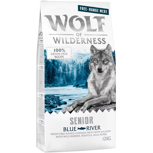 Wolf of Wilderness Senior "Blue River" - piletina iz slobodnog uzgoja i losos - 2 x 12 kg