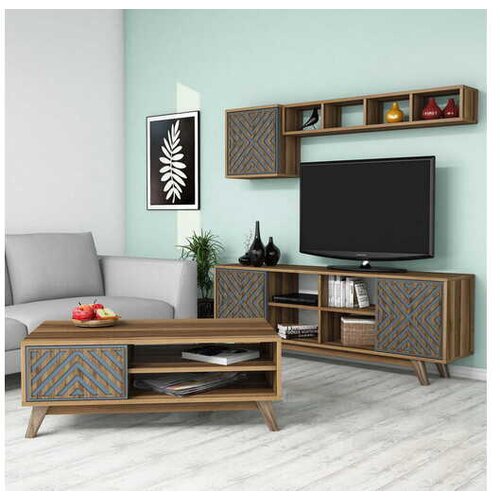 Hanah home Set TV komoda i klub stolić, orah Cene