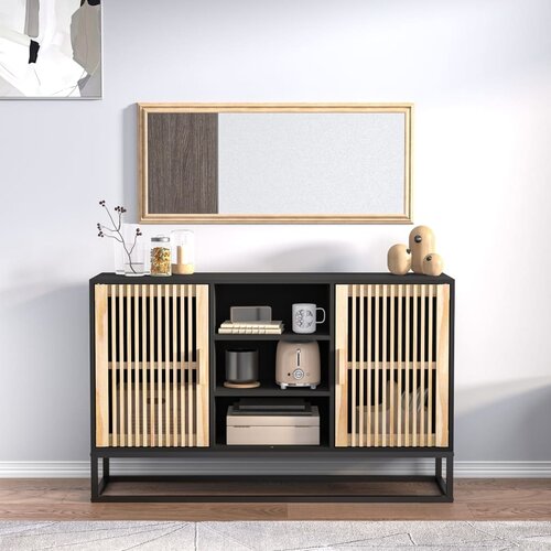 VidaXL Komoda črna 105x30x65 cm inženirski les Slike