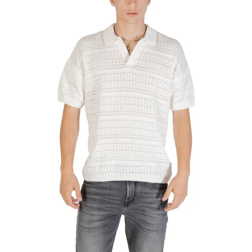 Only &amp;amp; Sons Puloverji ONSGRAYSON DS 5 CHOCHET POLO KNIT NOOS 22031835 Bela Slike