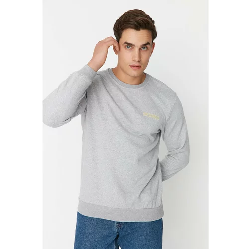 Trendyol Gray Men's Regular Fit Crew Neck Knitted Sweatshirt