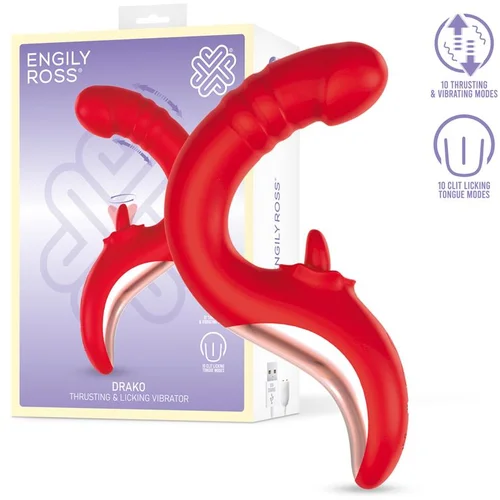 ENGILY ROSS Drako Thrusting & Licking Vibrator Red