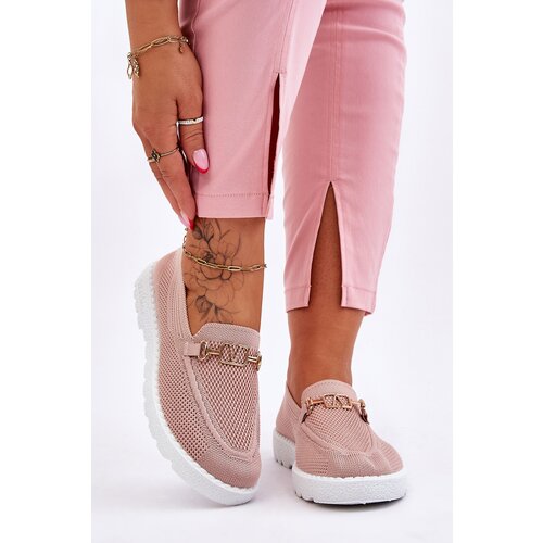 Kesi Women's slip-on sneakers with decoration Pink Alena Slike