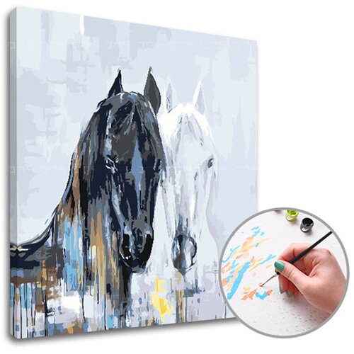  Slikanje brojevima HORSE MAJESTY - niske težine | 50x50 cm - rastegnuto platno na okviru Cijene