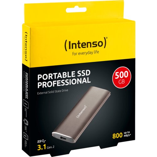 Intenso Eksterni SSD, kapacitet 500GB, USB 3.1 &amp;ndash; SSD External 500GB/Professional Slike
