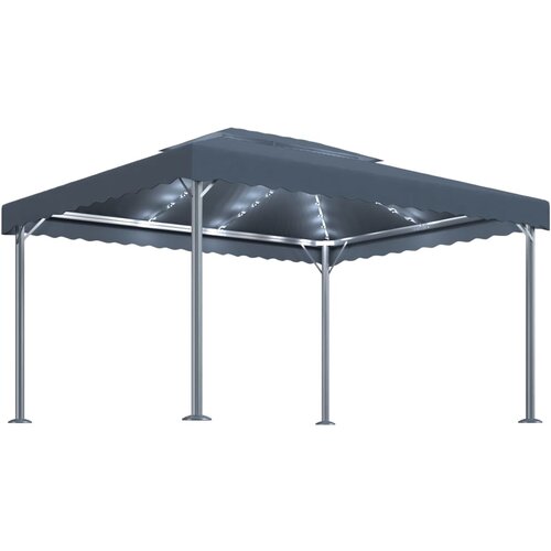  Paviljon z LED lučkami 400x300 cm antraciten aluminij Slike