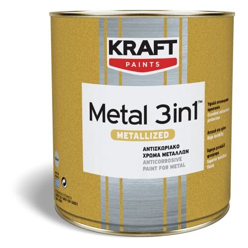 Kraft metal 3in1 met. srebrni 0.75l boja za metal Slike