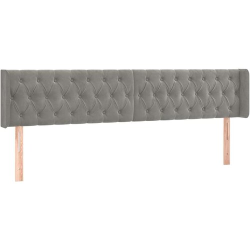  Uzglavlje s u&amp;scaron;ima svjetlosivo 203x16x78/88 cm bar&amp;scaron;unasto Slike