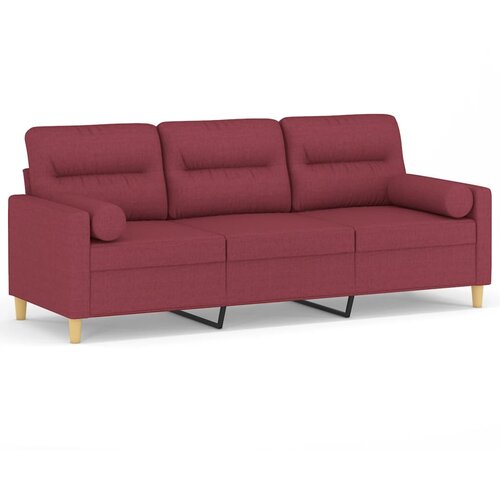 Maison Chic kavč - Sofa - Kanape trosed z okrasnimi blazinami vinsko rdeč 180 cm blago, (21727841) Cene