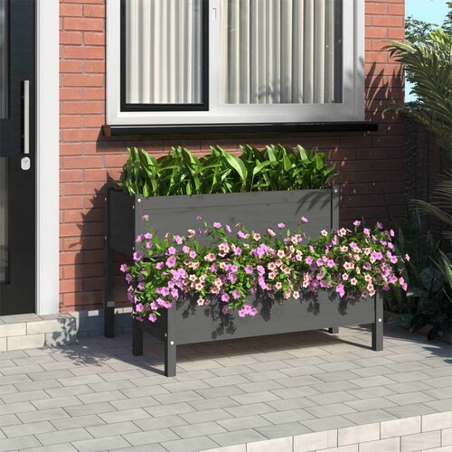 vidaXL Sadilica siva 110 x 84 x 75 cm od masivne borovine Cijene