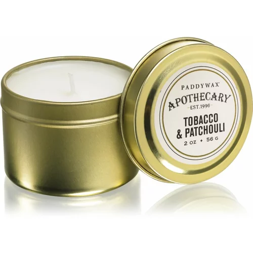 Paddywax Apothecary Tobacco & Patchouli dišeča sveča v pločevinki 56 g