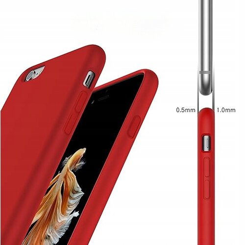 NIKCORP Ovitek za iPhone 6S / 6S Plus silikonski rdeč, za&amp;scaron;čitni ovitek z mehko podlogo iz mikrovlaken in podporo za brezžično polnjenje, (5000139051) Slike