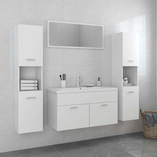  Set kupaonskog namje&amp;scaron;taja od iverice bijeli Slike