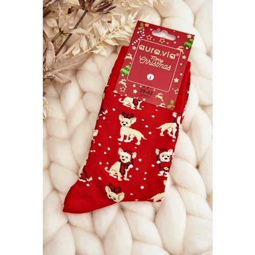 Kesi Men's Christmas Cotton Socks with Red Reindeer Cene