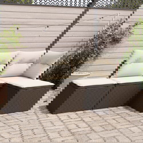  The Living Store Vrtna sedežna garnitura 4-delna z blazinami rjav poli ratan - Vrtna Sedežna Garniture, (21478339) Cene