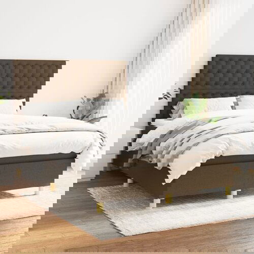 The Living Store Box spring postelja z vzmetnico temno rjav 140x190 cm blago - Box Spring Postelja, (21521071) Slike
