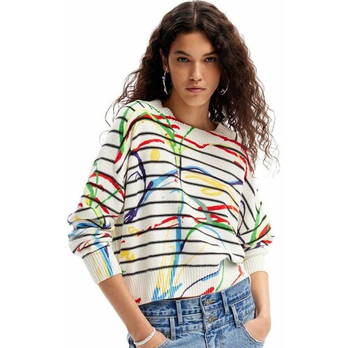 Desigual ženski džemper sa prugama i šarama DG24SWJF46-1001 Slike