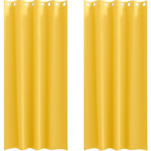 vidaXL Zavjese 2 pcs žuta boja senfa 260 x 140 cm Poliester Cene