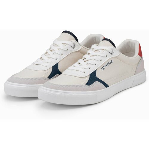 Ombre Men's shoes sneakers with colorful accents - white Slike