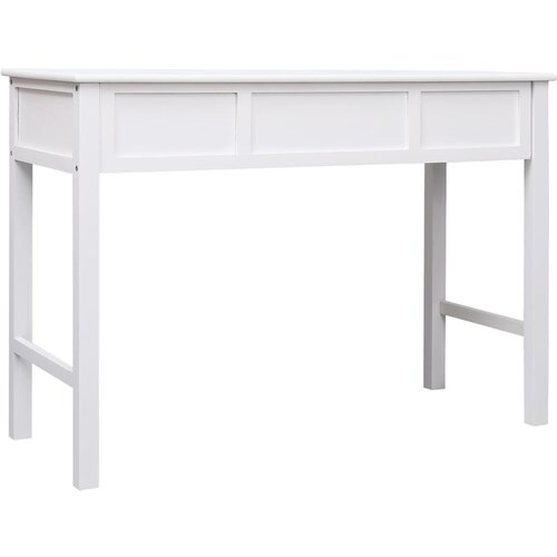  Radni stol bijeli 108 x 45 x 76 cm od masivnog drva paulovnije Slike
