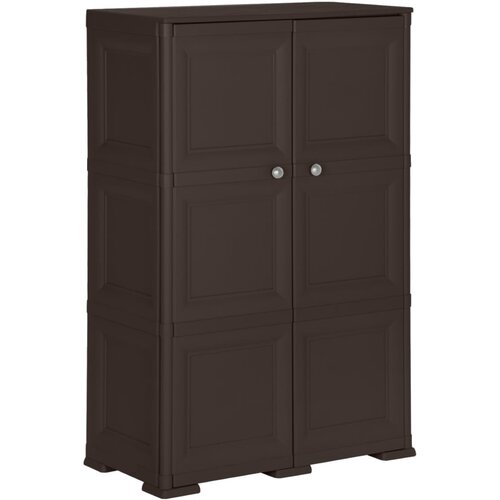 vidaXL Plastična omarica 79x43x125 cm izgled lesa rjava Cene