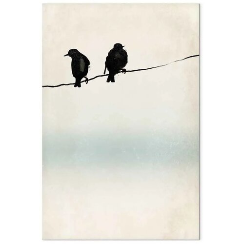  Slika - Frozen Sparrows (1 Part) Vertical 40x60 Na talijanskom platnu Slike