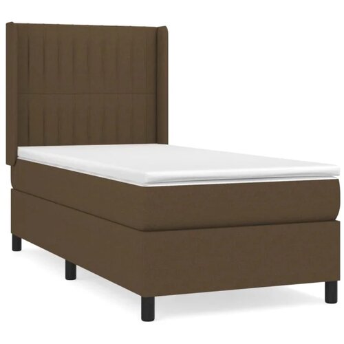 vidaXL Box spring postelja z vzmetnico temno rjava 80x200 cm blago, (20901086) Cene
