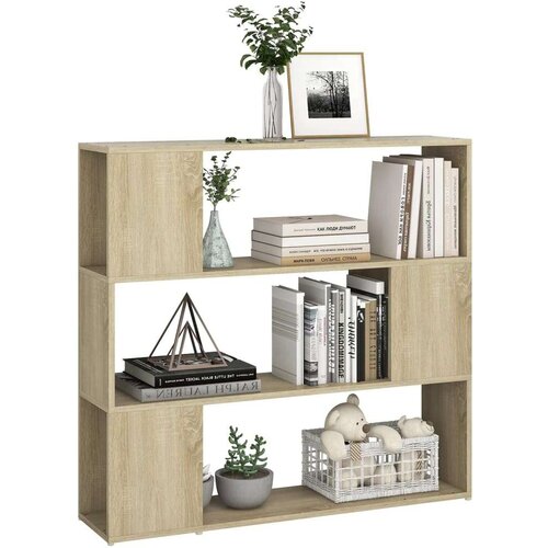 VidaXL Knjižna omara za razdelitev prostora sonoma hrast 100x24x94 cm Slike