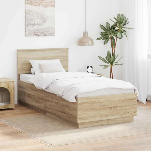  Okvir za krevet s uzglavljem Hrast sonoma 90 x 190 cm - Hrast sonoma 90 x 190 cm Slike