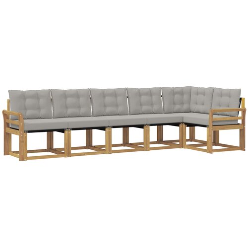 vidaXL Zunanja garnitura za sedenje 6 pcs Bela in svetlo siva, (5000281112) Cene