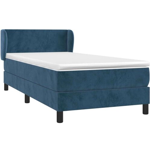 Box spring krevet s madracem tamnoplavi 90x200 cm bar&amp;scaron;unasti Slike