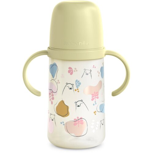 Suavinex Bear dječja bočica s ručkama Green 270 ml Slike