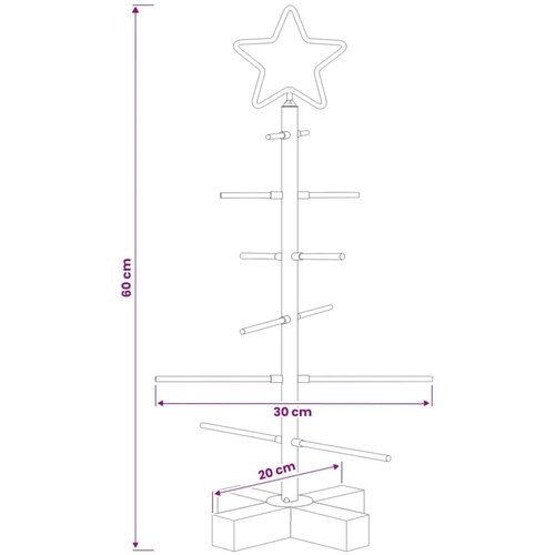  Metalna božićna jelka KUOPIO 60 cm Čelik Bijela - 60 cm Bijela bez LED svjetala Slike