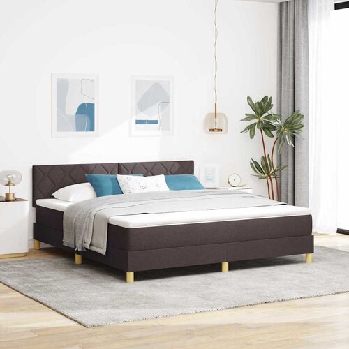  LED Box Spring Krevet Tamno smeđa 180 x 200 cm tkanina Cijene