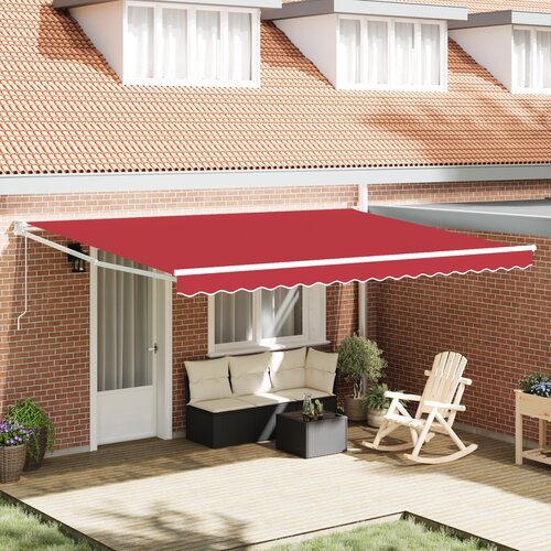 vidaXL samodejna retraktibilna tenda rdeča 450x300 cm Cene
