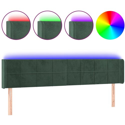 Maison Chic led posteljno vzglavje - vzglavna omarica - nočna omarica temno zeleno 203x16x78/88 cm žamet, (21713002) Cene