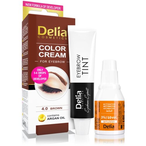 Delia Cosmetics Argan Oil barva za obrvi odtenek 4.0 Brown 15 ml Slike